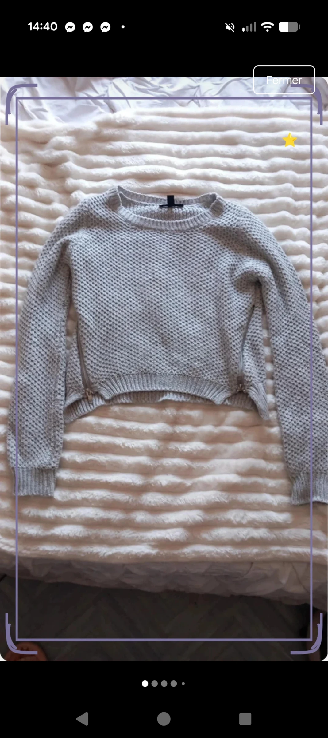 Magnifique pull court en maille gris Jennyfer avec zips taille XS
